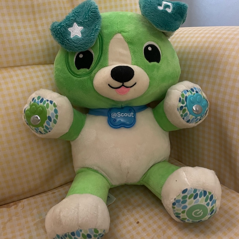 Green and Cream Interactive Plush Toy